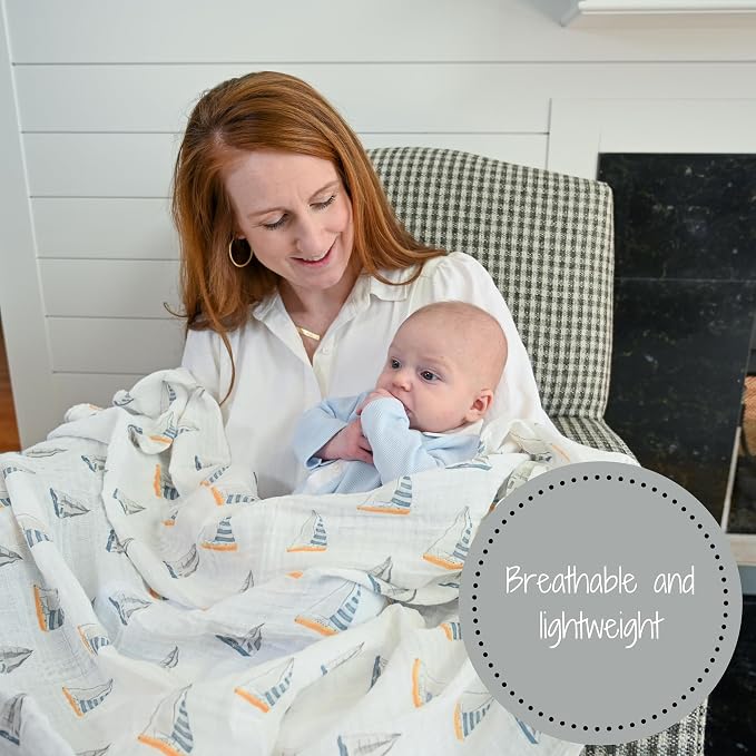LollyBanks Baby Swaddle Blankets, 100% Organic Cotton Muslin Baby Blanket - Image 3