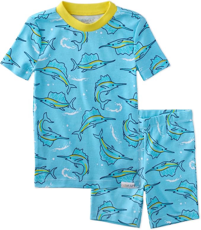 Butterblu Shade Snug-fit 2-Piece Short Sleeve PJs 100% Organic Cotton by Butterblu