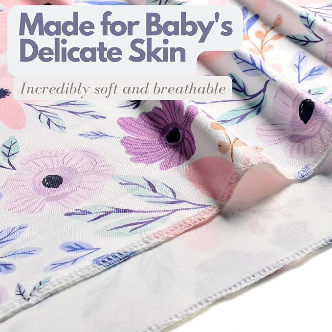 Newborn Baby Swaddle Set Headband Beanie and Name Card - Image 5