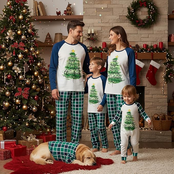 Awoscut Family Christmas Pajamas Matching Pajamas for Family, Xmas PJs Sets Holiday Sleepwear