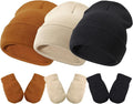 DRESHOW BQUBO 3 Pack Baby Beanies Toddler Kids Winter Hats Soft Knit Hat by DRESHOW