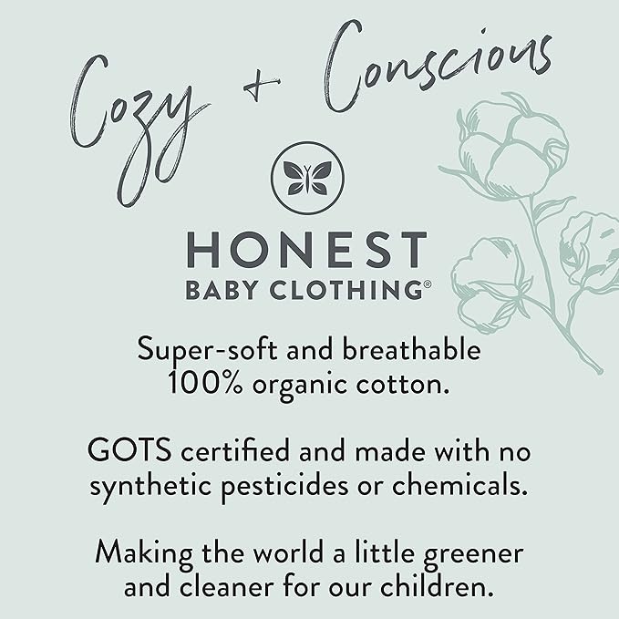 HonestBaby Baby 2-Piece Cozy Velour 100% Organic Cotton Sweatshirt and Jogger Sweatpants Set