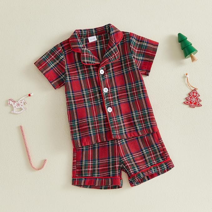 Kuriozud Toddler Baby Girl Pajamas Set Summer Floral Short Sleeve Button Down - Image 6