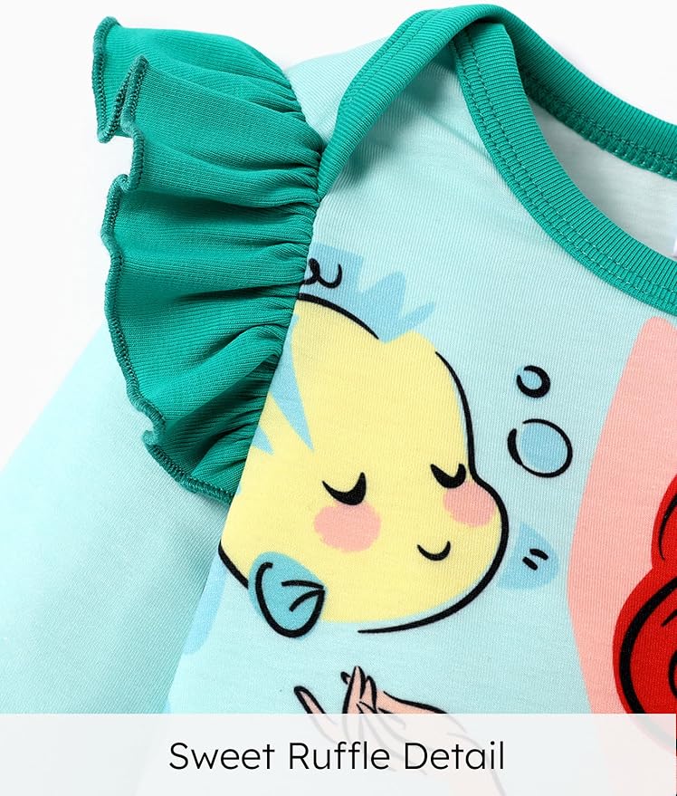 Disney Stitch Princess Minnie Winnie Marvel Baby Girls Ruffle Long Sleeve - Image 4