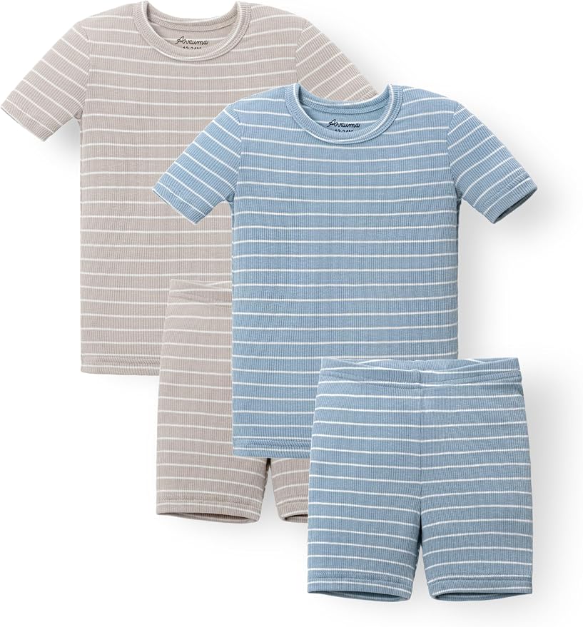 AVAUMA Stripe Pattern Baby Boys Girls Pajama Set Kids Toddler Snug fit Ribbed by AVAUMA