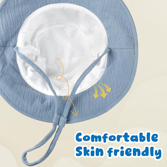 Muslin Baby Sun Hat Sun Protection Baby Toddler Bucket Hats - Image 4