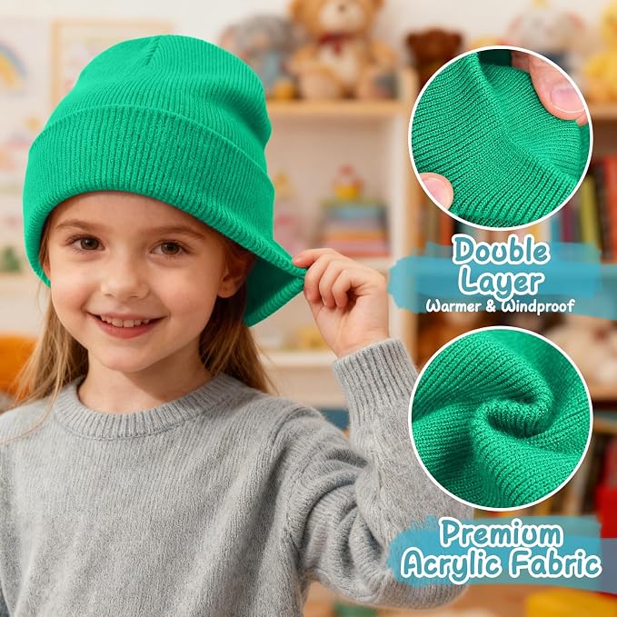 ZOORON Toddler Beanie Baby Kids Beanies Warm Winter Hat Knit Skull Cap - Image 3
