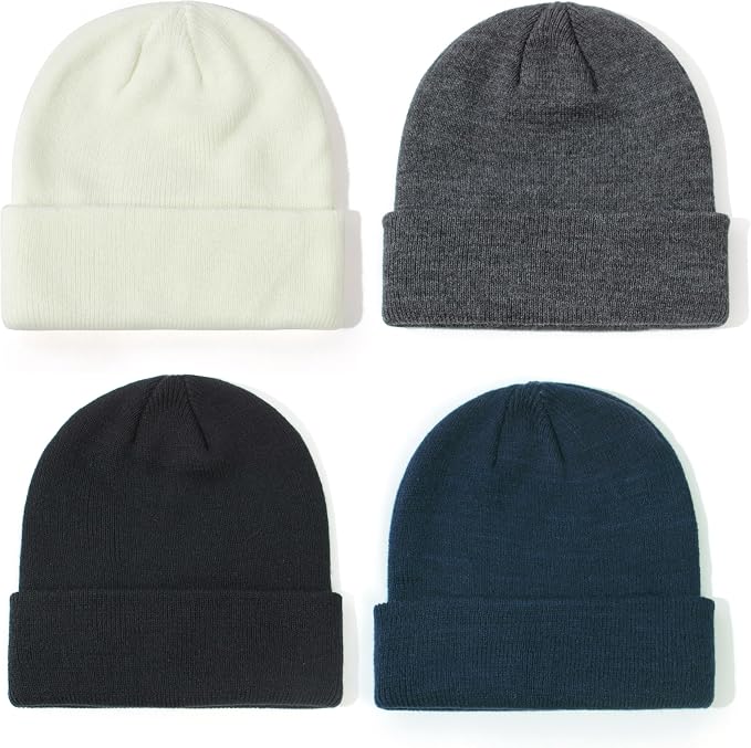 Baby Toddler Infant Winter Soft Knit Beanie Hats Set - Image 2