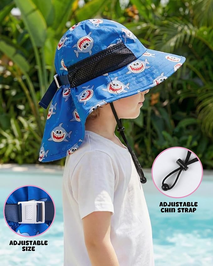 Toddler Baby Sun Hat Kids Summer Beach Essentials Adjustable Beach Hats - Image 2
