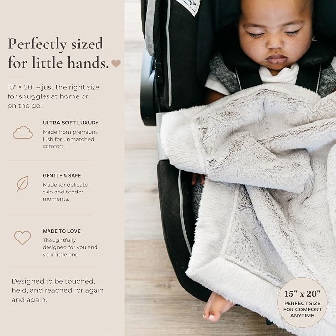 Saranoni Security Blanket Soft Baby Blanket Lush Luxury Feather Gray 15x20 | - Image 2