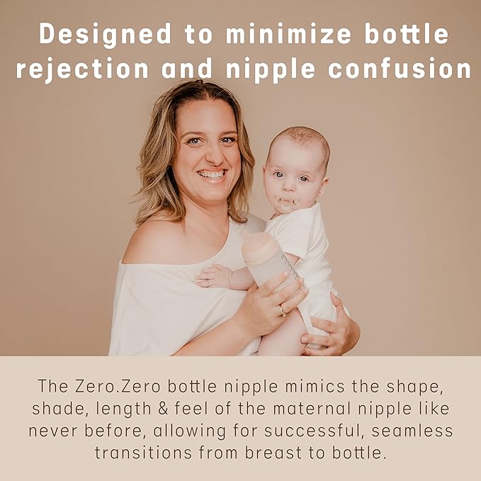 Suavinex Zero.Zero Dense Flow Asymmetrical Silicone Nipple, 2 Pack (6m+), Light