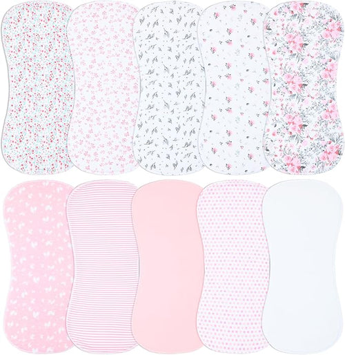 10-Pack Burp Cloths for Baby Boys and Girls by Benoxine