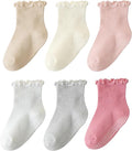ANYANIME Toddler Socks Ruffle for Girls Baby Grip Socks Non Slip Cute Frill by ANYANIME