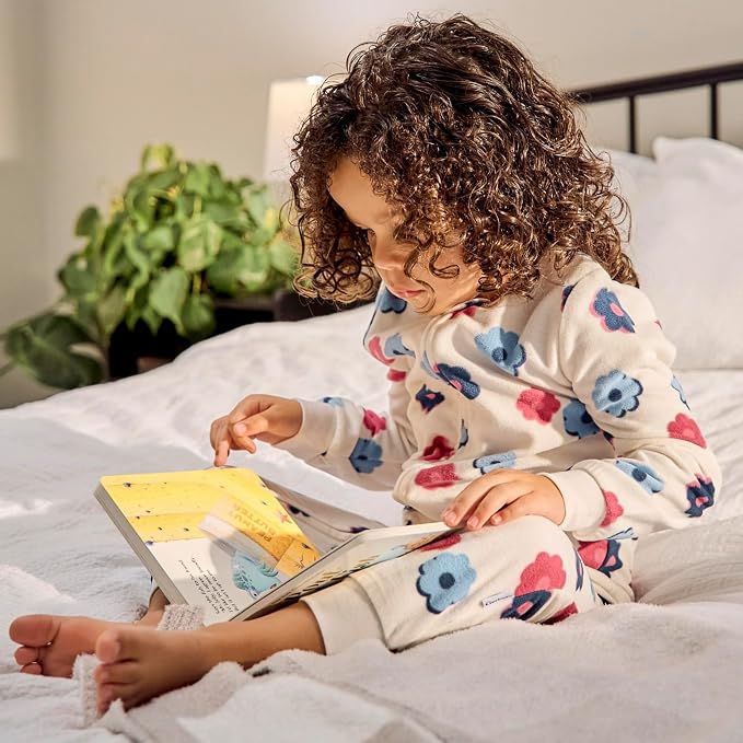 Gerber Baby & Toddler Girls Loose Fit Fleece Footless Pajamas 3-Pack - Image 3