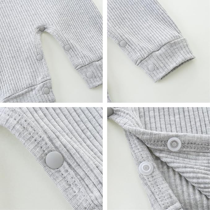 Baby Romper with Baby Mittens & Newborn Hats Footless Long Sleeve - Image 5