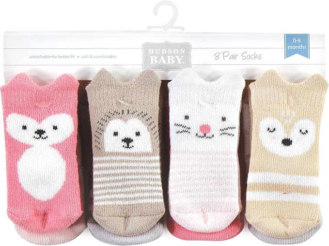 Hudson Baby Baby 8-pack Cotton Rich Newborn and Terry Socks - Image 2
