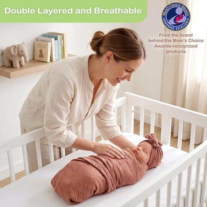 100% Organic Cotton 3 PK Baby Swaddle Blanket Unisex Gift 38x40 in | Oeko-TEX - Image 2