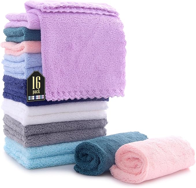 16 Pack Baby Washcloths by BAMBOOQUEEN