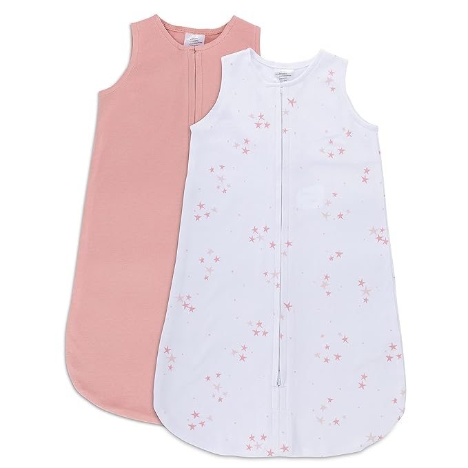 Baby Wearable Blanket - Baby Sleep Sack 100% Interlock Knit Cotton - Sleep Sack 3-6 Months - Comfy Soft Lightweight, 2-Pack Set
