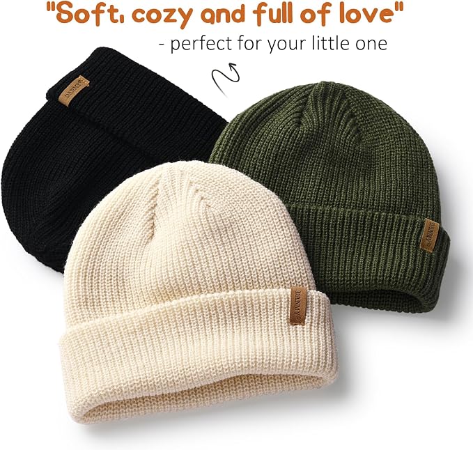 DANMY Infant Toddler Beanie Kint Hat Baby Boys Girls Beanies Kids Winter Hats - Image 3