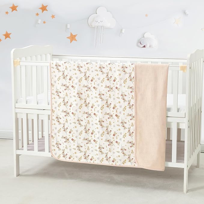CREVENT 40''X40'' 100% Organic Cotton Muslin Baby Blanket - Image 2
