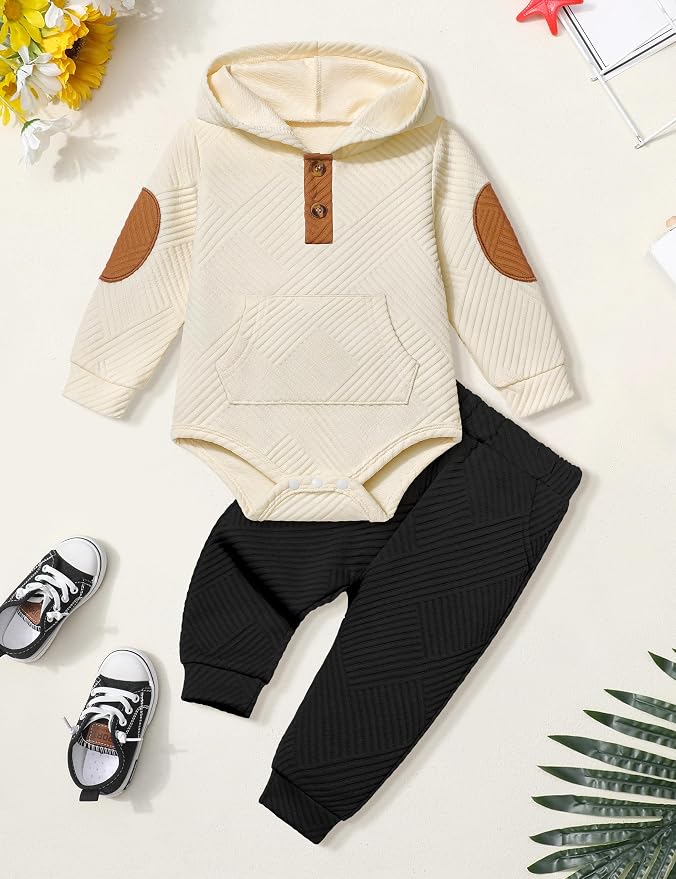 Fommy Baby Boy Clothes Colorblocked Long Sleeve Hoodie + Long Pants 2PCS Fall - Image 6