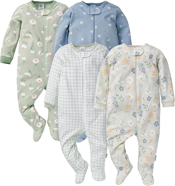 Gerber Baby Girls 4-Pack Sleep 'N Play Footie by Gerber