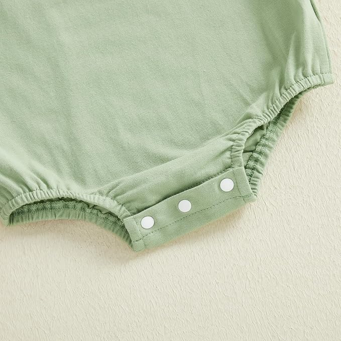 Baby Boy Girl Bubble Romper Infant Plain Oversize T-shirt Bodysuit - Image 6