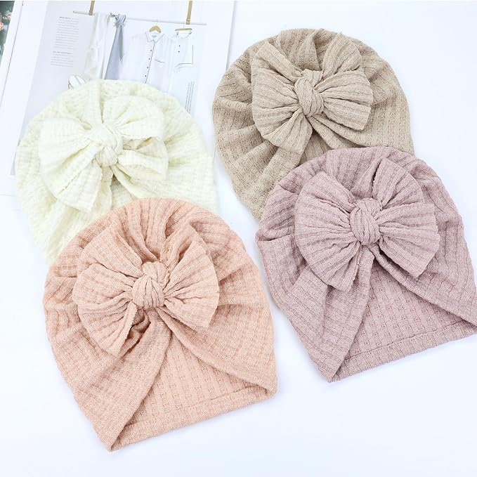 Cinaci 4 Pieces Baby Girls Turban Hats - Image 7