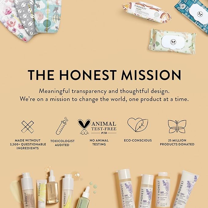 The Honest Company Clean Conscious Multi-Use Wipes Hypoallergenic and Unscented for Sensitive Baby Skin Over 99% Water Compostable Plant Based Baby Wipes Terrazzo 36 Count