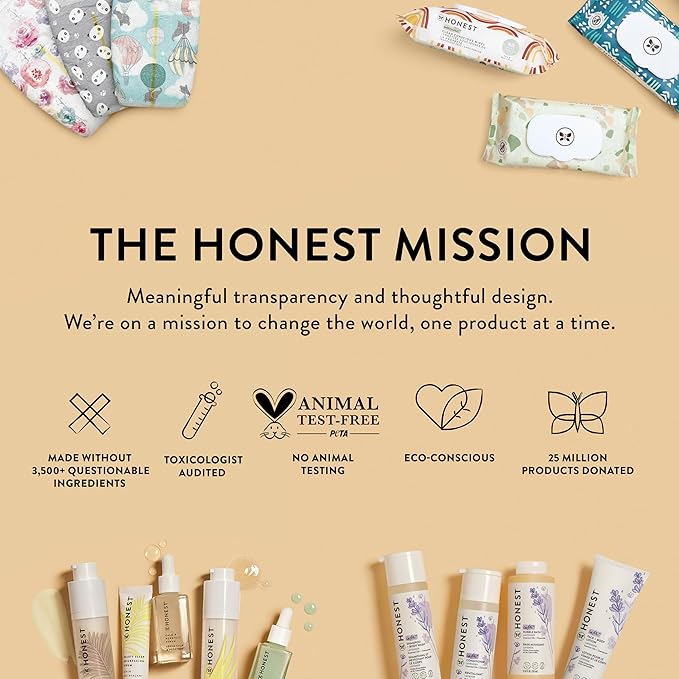 The Honest Company Clean Conscious Multi-Use Wipes | Hypoallergenic + Unscented for Sensitive Skin | Over 99% Water, Compostable, Plant Based, Baby Wipes | Sunburst, 864 Count