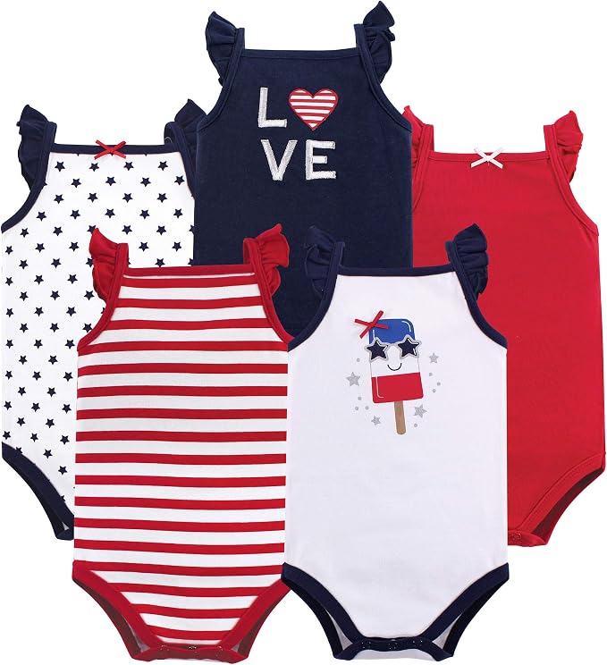 Hudson Baby Unisex Baby Cotton Sleeveless Bodysuits - Image 2