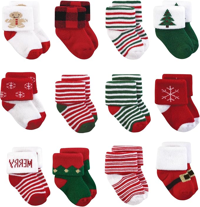 Hudson Baby Basics Unisex Baby Cozy Terry Baby Sock 12-Pack by HudsonBaby