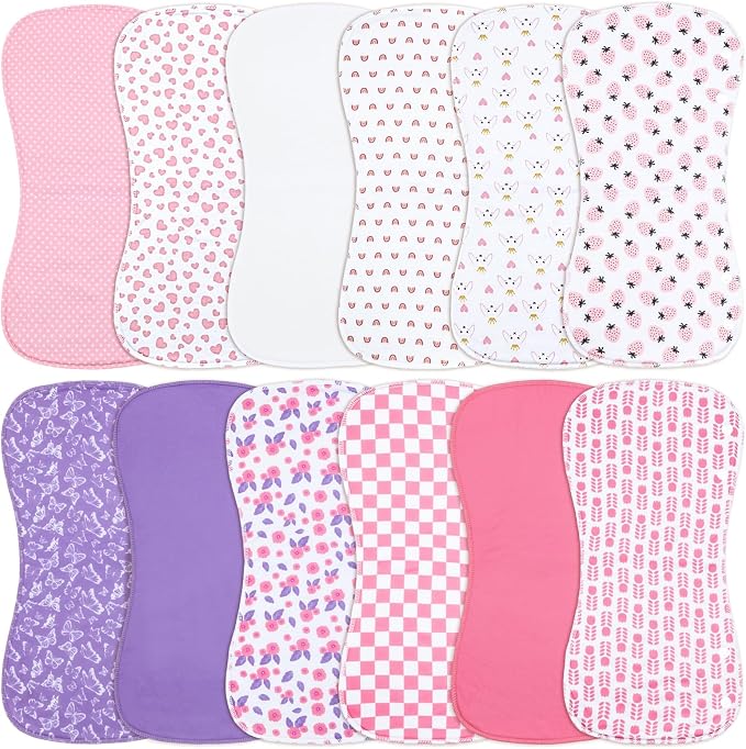 Baby Burp Cloths &Baby B.ibs 2-in-1 Design 3 Layers Thicken Cotton Absorbent by Benoxine
