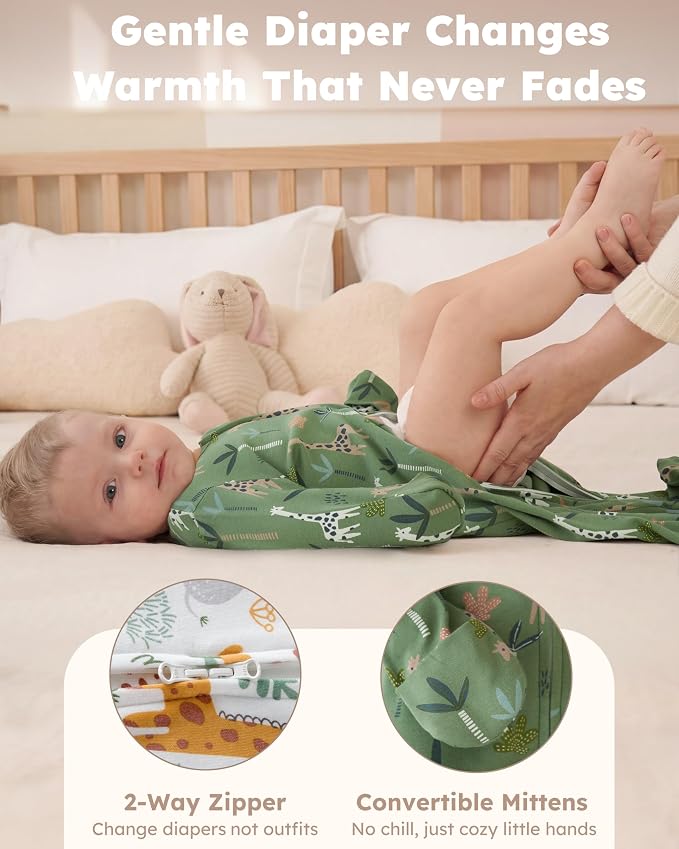 Baby Sleepers 100% Cotton Footie Pajamas, Newborn 0-3 3-6 6-9 Months - Image 7