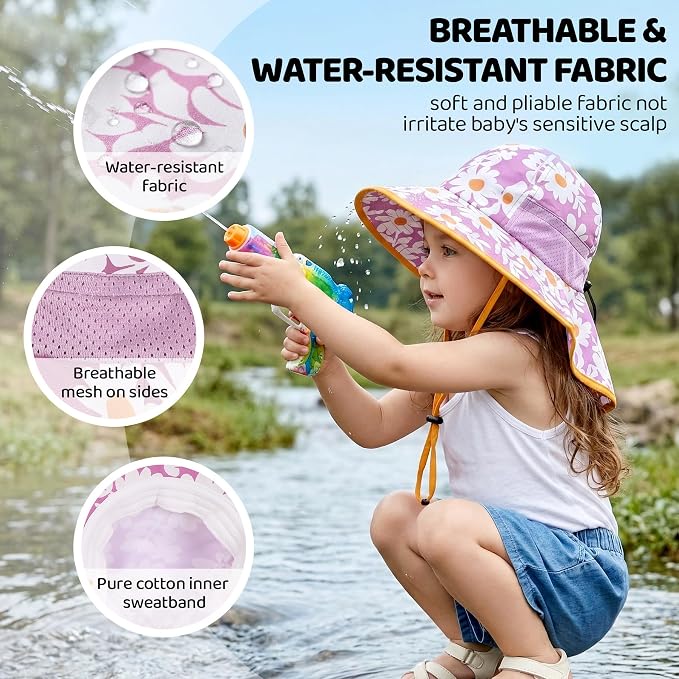 Baby Sun Hat with Neck Flap UPF 50+ - Image 3