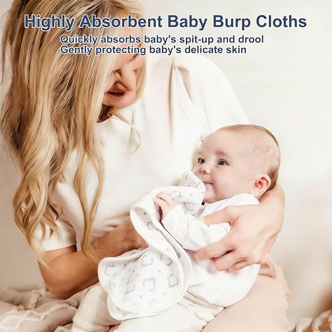 10-Pack Burp Cloths for Baby Boys and Girls - Image 3