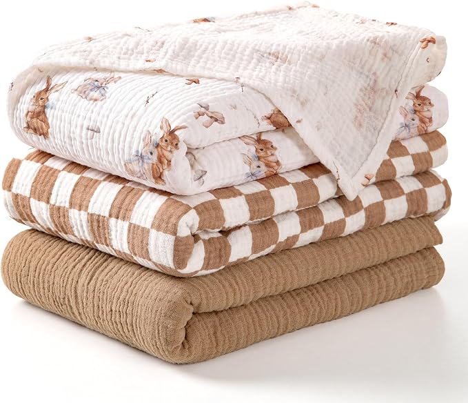 lulumoon Muslin Swaddle Blanket Baby: Cotton Receiving Wrap by Lulumoon