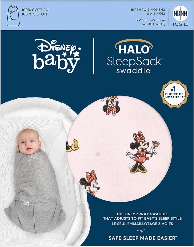 HALO Disney Baby 100% Cotton Sleepsack Swaddle, 3-Way Adjustable Wearable - Image 2