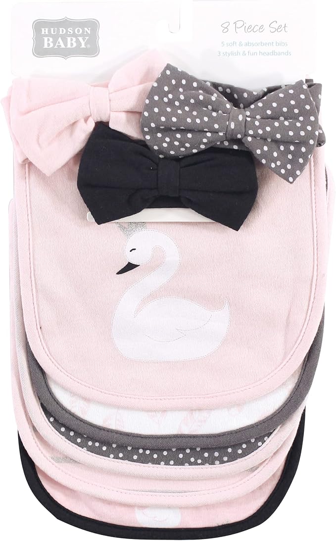Hudson Baby Unisex Baby Cotton Bib and Headband Set - Image 2
