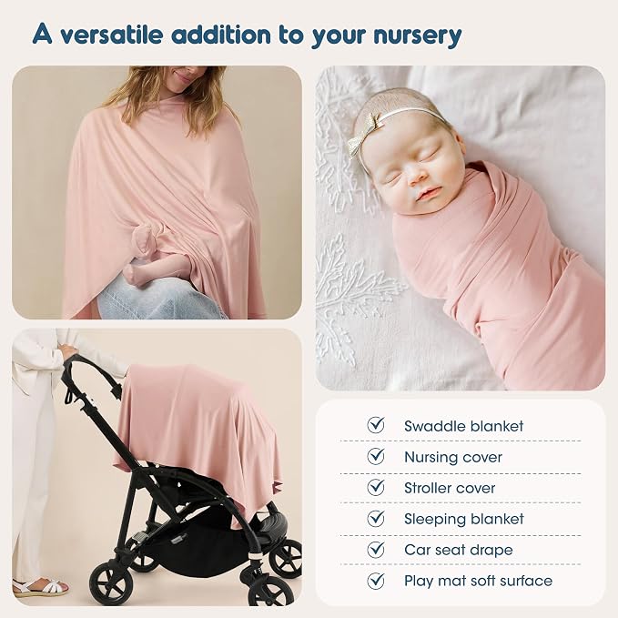 2 Pack Newborn Swaddle Blanket, Ultra Soft Stretchy Jersey Knit Extra Large - Image 6