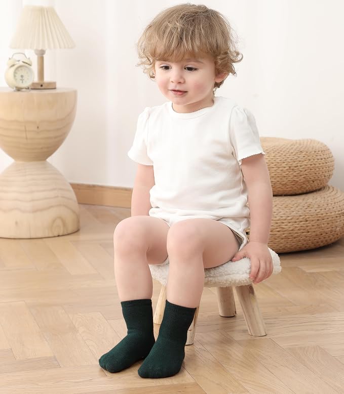 Baby Toddlers Crew Socks with Non-Slip Grip 12 Pack Cotton Stretch Socks | Soft - Image 3