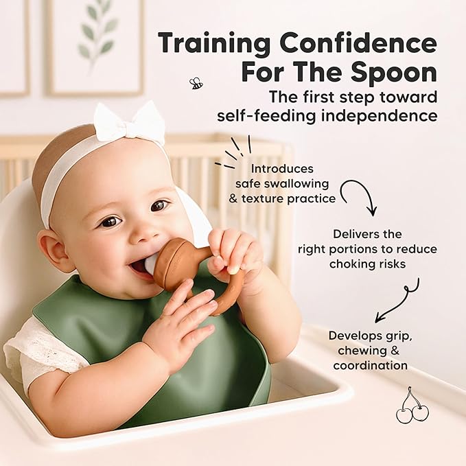 KeaBabies Baby Fruit Feeder 2pk - Silicone Baby Food Feeder for Babies 6-12 months, Breast Milk Popsicle for Teething, Weaning, Freeze Frozen Solid Food, BPA-Free Infant Feeding Essential (Terracotta)