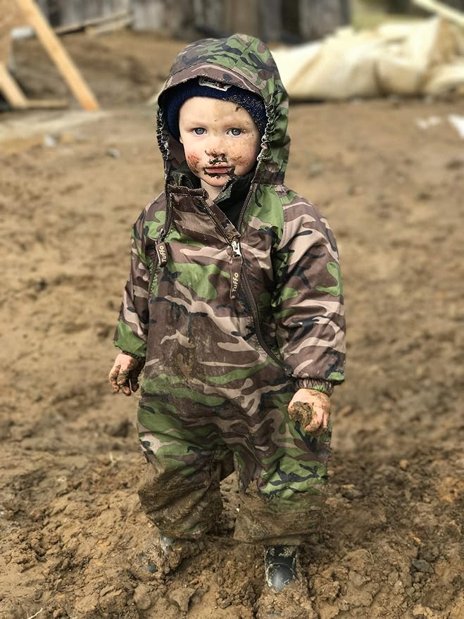 Tuffo Muddy Buddy Kids Waterproof Rain Suit One-Piece Coverall, Dual Zippers - Image 4