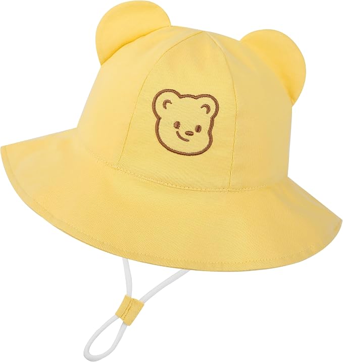 Baby Sun Hat with Bear Ear for Boys Girls, Cute Toddler Summer Bucket Hats by Unknown