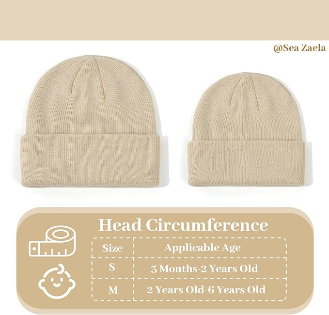 Baby Toddler Infant Winter Soft Knit Beanie Hats Set - Image 5