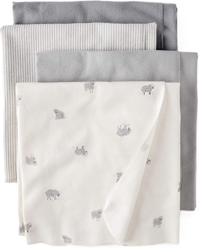 Carter's Baby Unisex Receiving Blankets 4-Pack, Soft Breathable Cotton Swaddle by Carters
