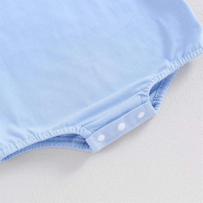 Baby Boy Girl Bubble Romper Infant Plain Oversize T-shirt Bodysuit - Image 5