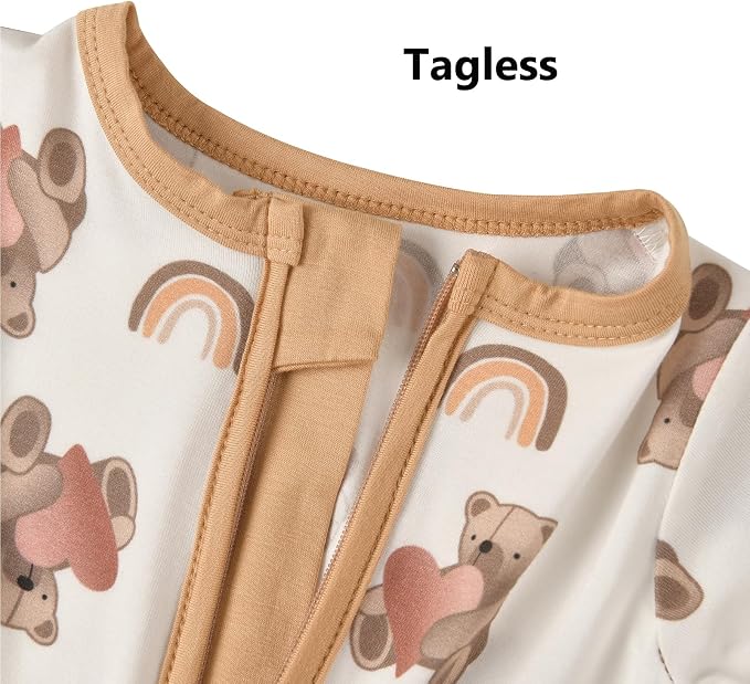 Aablexema Baby Short Sleeve Footless Pjs Zipper Romper 3-Pack | Soft Breathable - Image 4