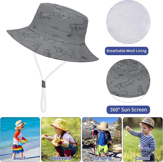 Komorebi Toddler Sun Hat UPF 50+ Kids Beach Bucket Hats Boys Girls 0-8Y | Cute - Image 5